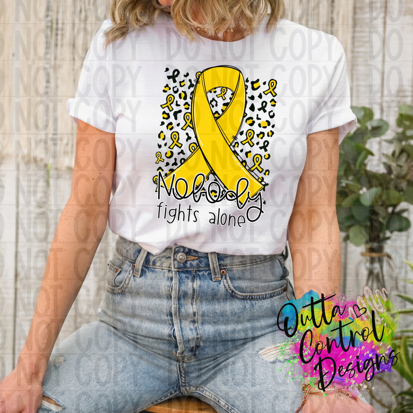 Nobody Fights Alone | Bone Cancer Ready to Press Sublimation and DTF Transfer