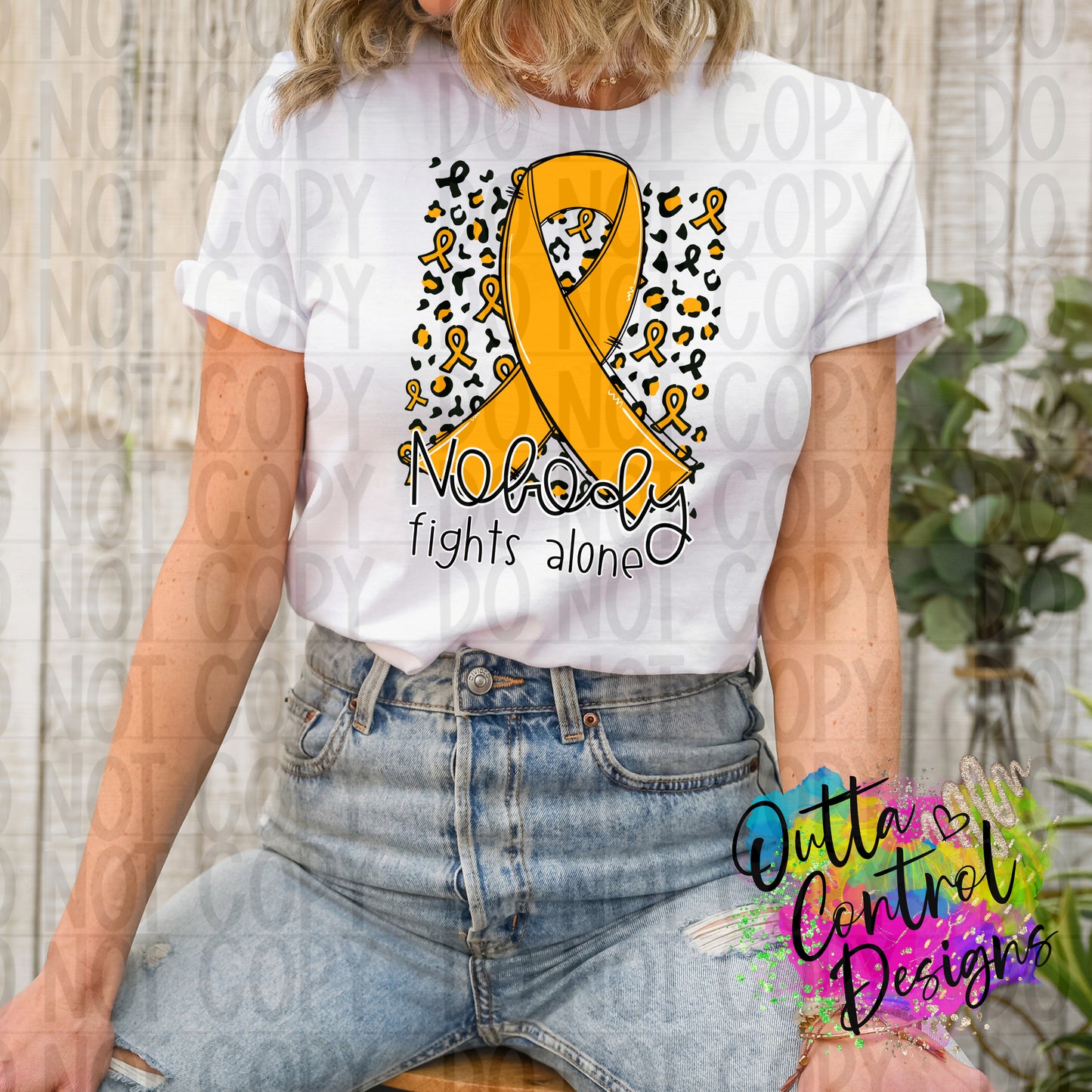 Nobody Fights Alone | Childhood Cancer Ready to Press Sublimation and DTF Transfer