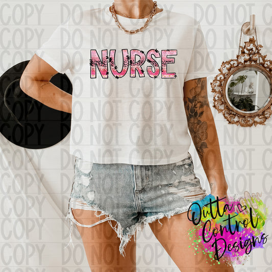 Nurse | Pink Cheetah Ready to Press Sublimation and DTF Transfer