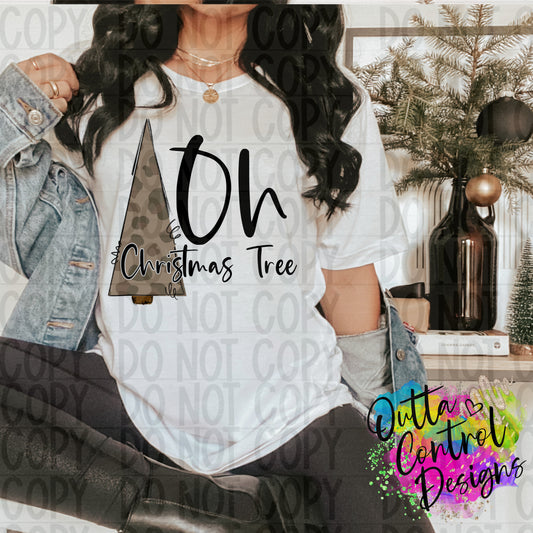 Oh Christmas | Leopard Tree Ready To Press Sublimation and DTF Transfer