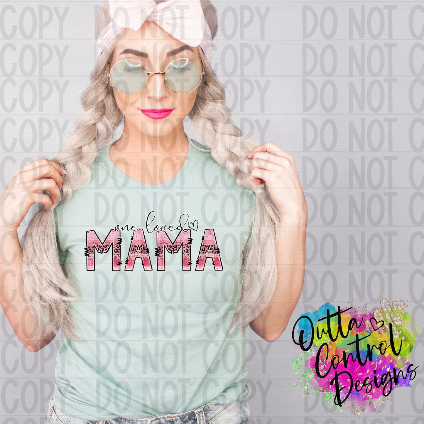 One Loved Mama | Pink Cheetah Ready to Press Sublimation and DTF Transfer