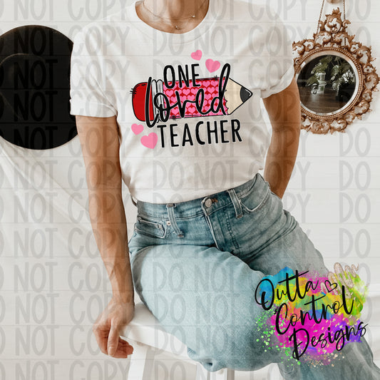 One Loved Teacher Ready to Press Sublimation and DTF Transfer