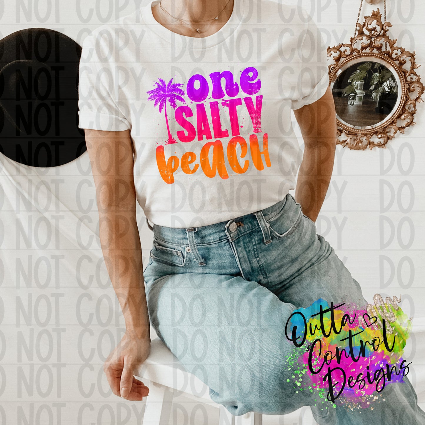One Salty Beach | 2 Ready To Press Sublimation and DTF Transfer
