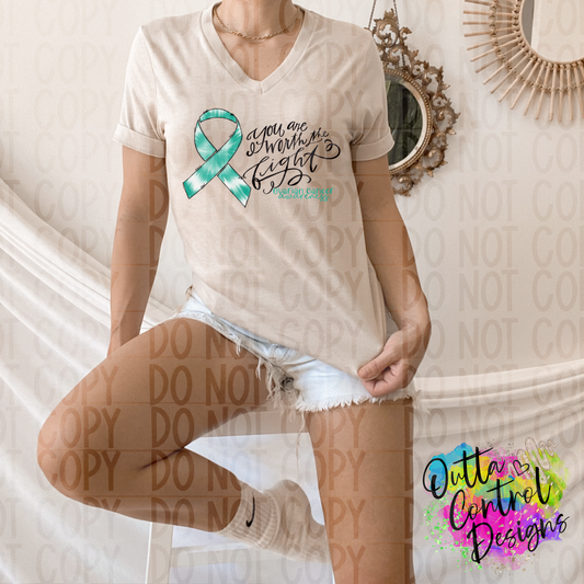 Ovarian Cancer Ready To Press Sublimation and DTF Transfer