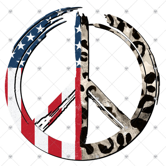 Peace America Leopard Ready To Press Sublimation and DTF Transfer