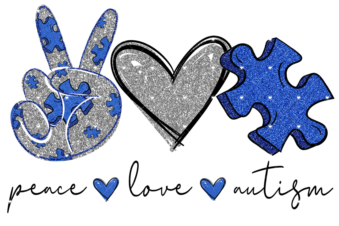 Peace Love Autism 2 Ready To Press Sublimation Transfer