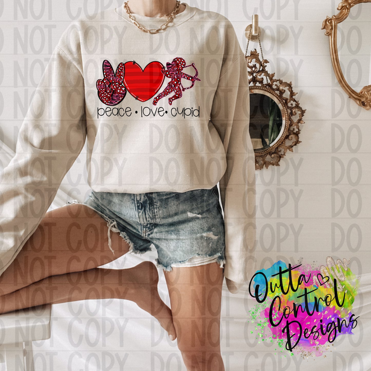 Peace Love Cupid Ready to Press Sublimation and DTF Transfer