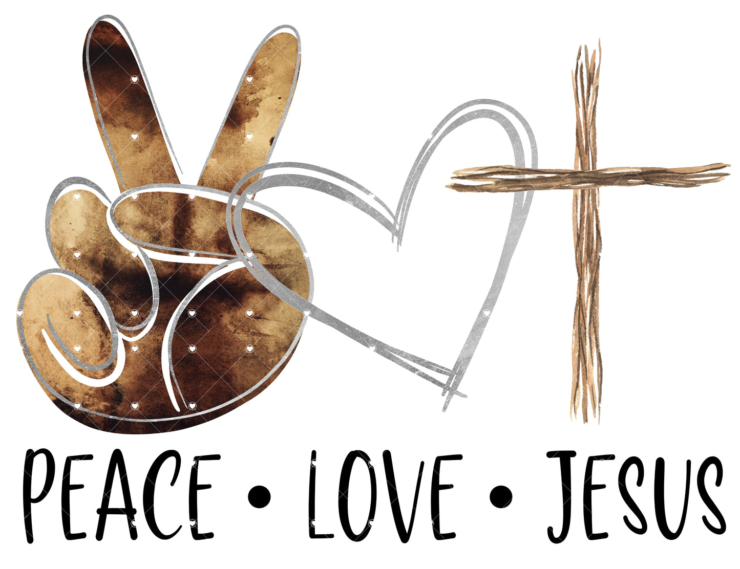 Peace Love Jesus Ready To Press Sublimation Transfer