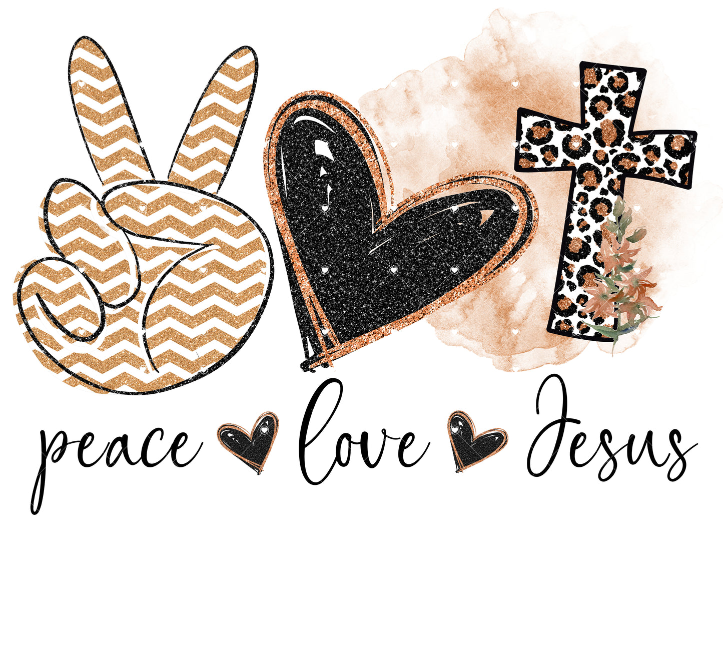 Peace Love Jesus 3 Ready To Press Sublimation Transfer