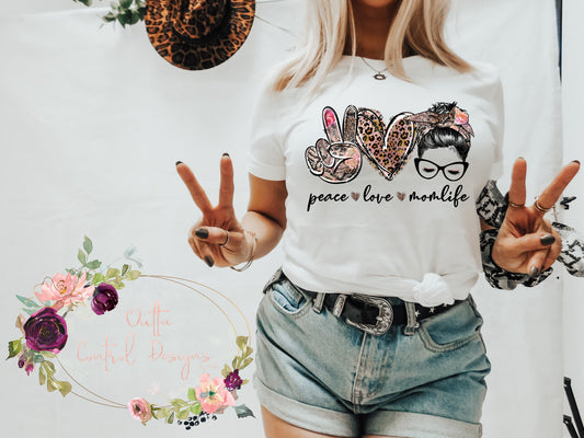 Peace Love Mom Life Ready To Press Sublimation Transfer