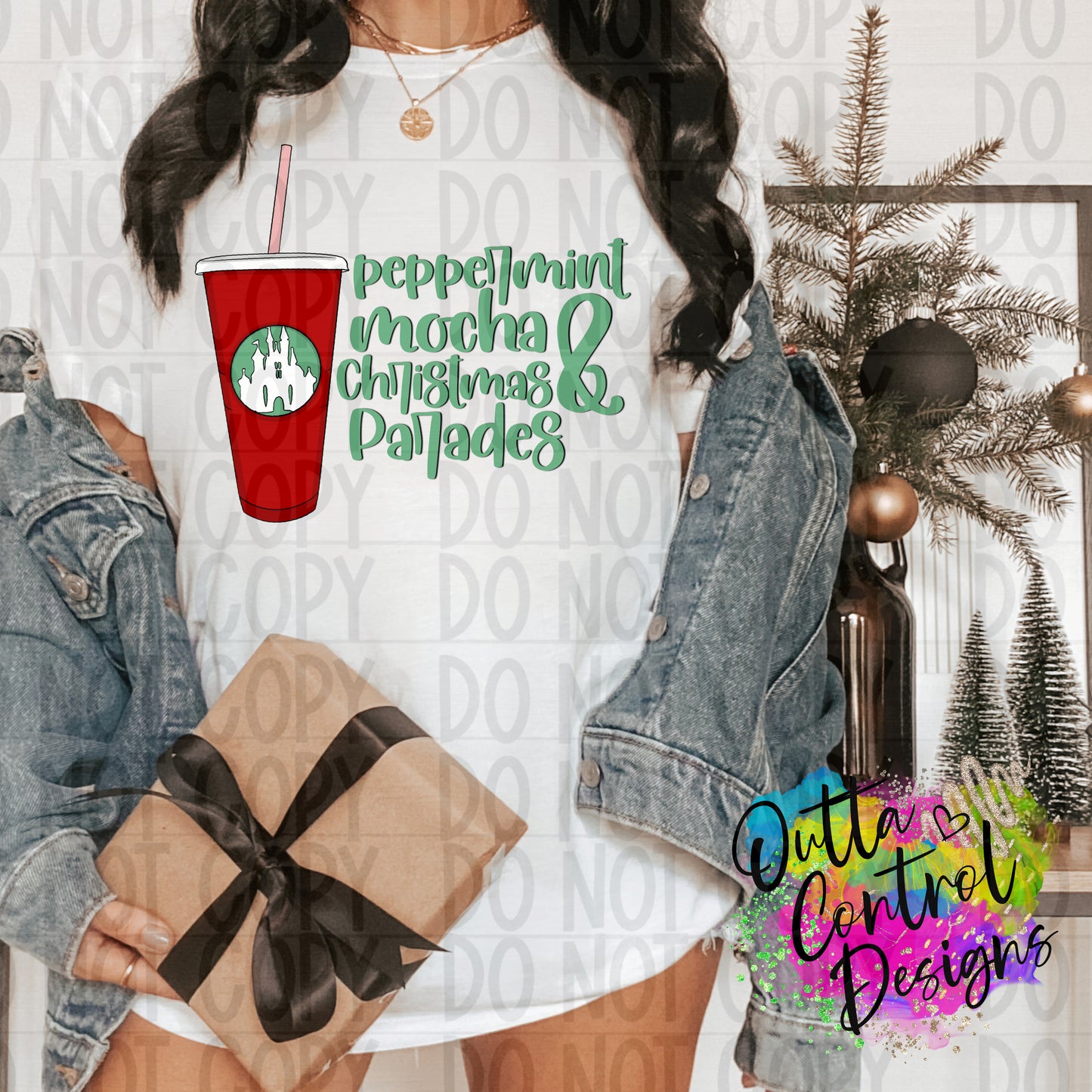 Peppermint Mocha Ready To Press Sublimation and DTF Transfer