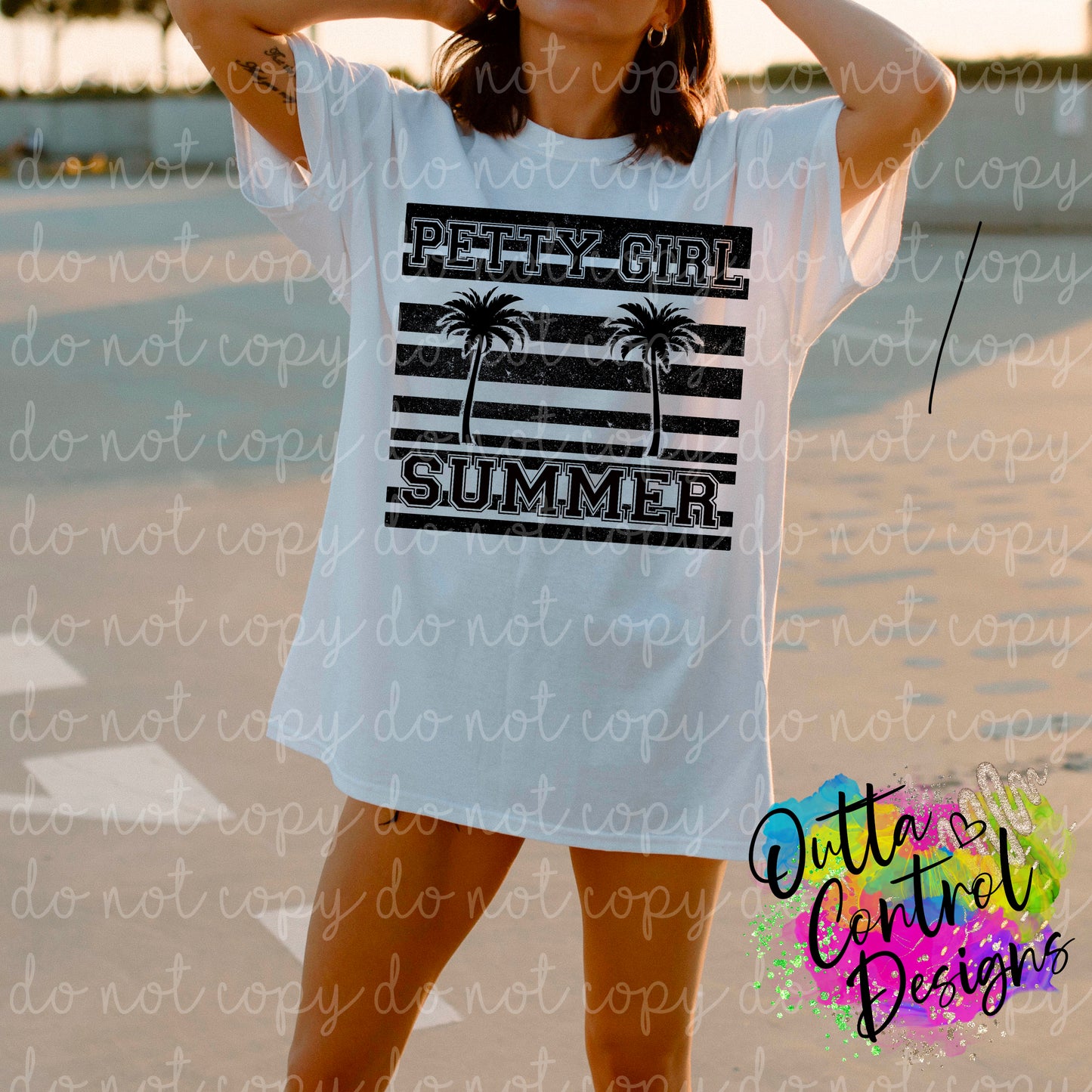 Petty Girl Summer | Single Color Ready To Press Sublimation and DTF Transfer