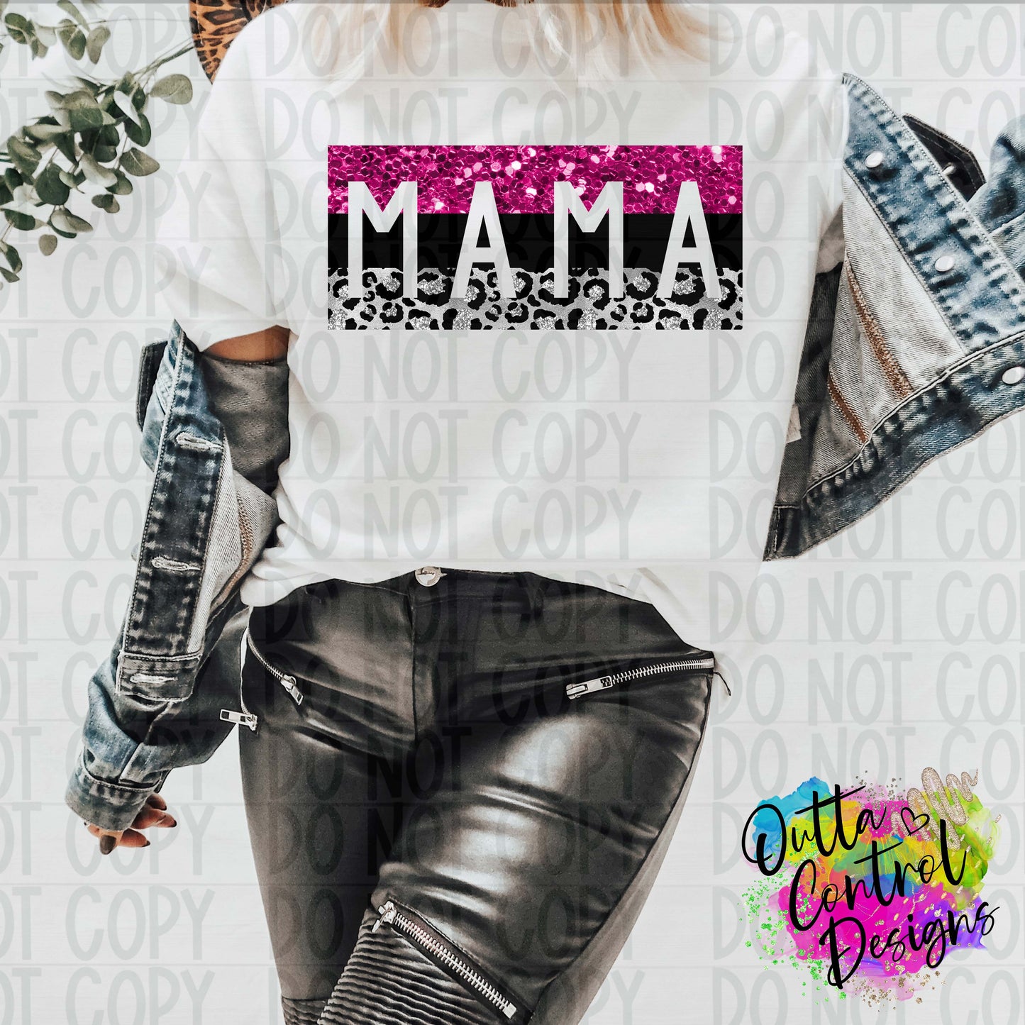 Pink Glitter Mama Ready To Press Sublimation and DTF Transfer