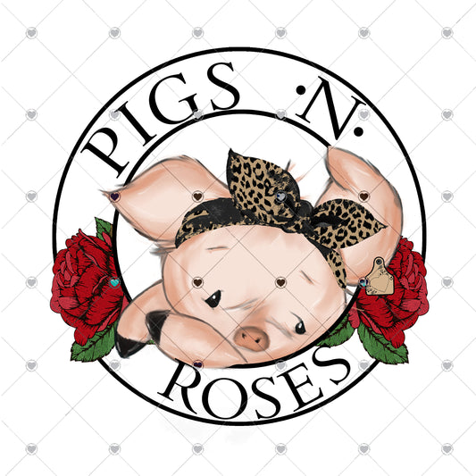 Pigs and Roses Ready To Press Sublimation and DTF Transfer