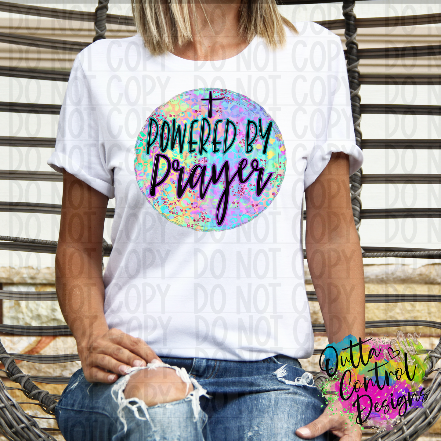 Powered By Prayer Leopard Ready To Press Sublimation and DTF Transfer