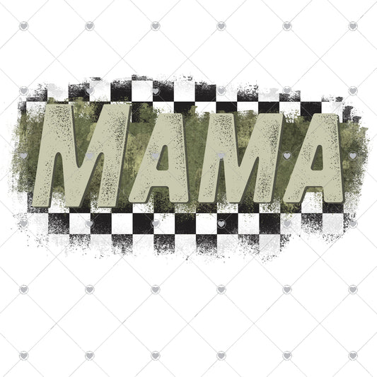 Race Mama Checkered Flag Ready To Press Sublimation and DTF Transfer