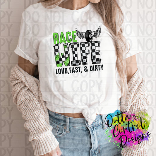 Race Wife Sublimation and DTF Transfer
