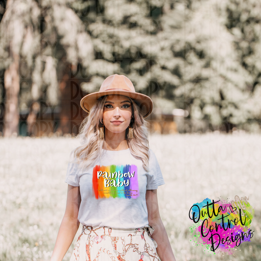 Rainbow Baby | Brush Strokes Ready To Press Sublimation and DTF Transfer