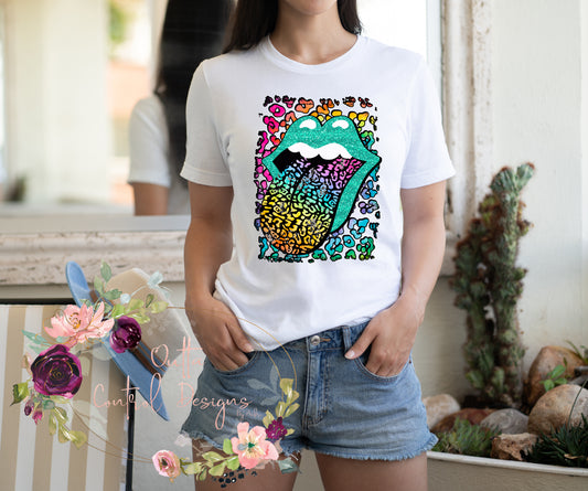 Rainbow Leopard Tongue Ready To Press Sublimation Transfer