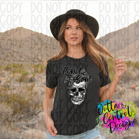 Rebel Soul Skull Ready To Press Sublimation and DTF Transfer