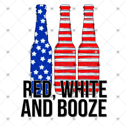 Red White and Booze Ready To Press Sublimation Transfer