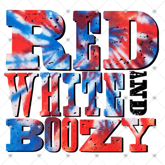 Red White And Boozy Ready To Press Sublimation and DTF Transfer
