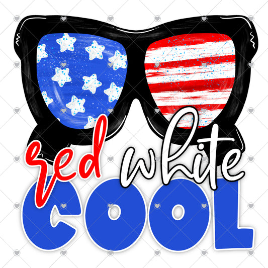 Red White Cool Glasses Ready To Press Sublimation and DTF Transfer