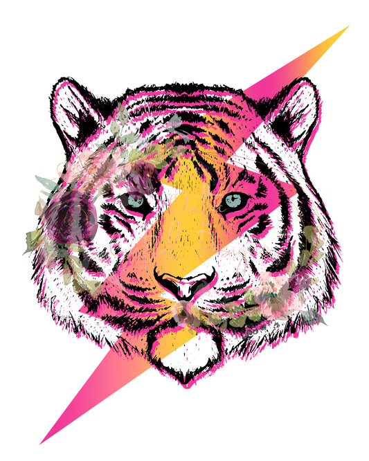 Retro Tiger Ready To Press Sublimation Transfer