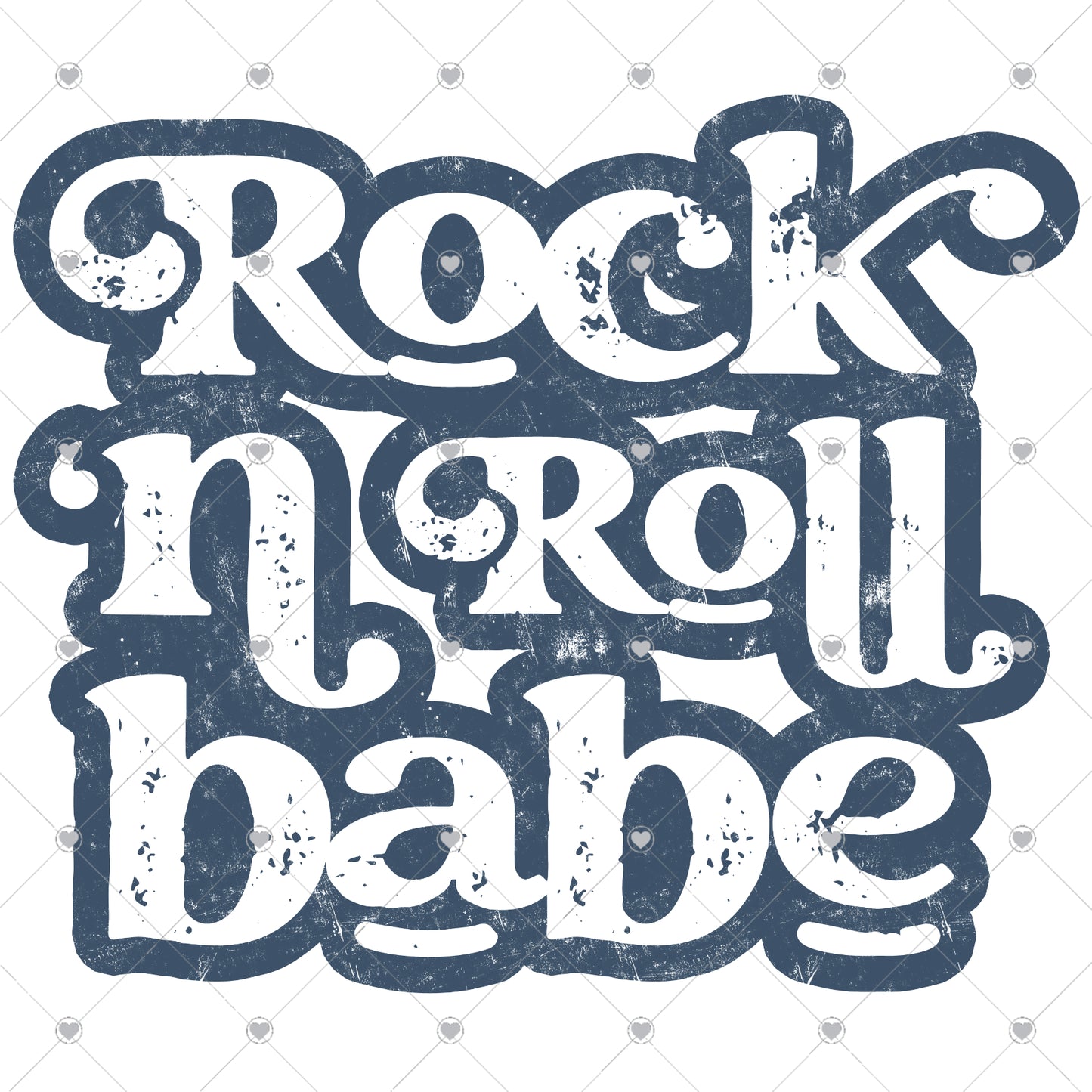 Rock n Roll Babe | Navy Ready To Press Sublimation and DTF Transfer