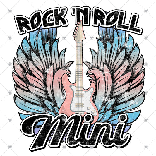 Rock n Roll Mini | Colorful Wings Ready To Press Sublimation and DTF Transfer