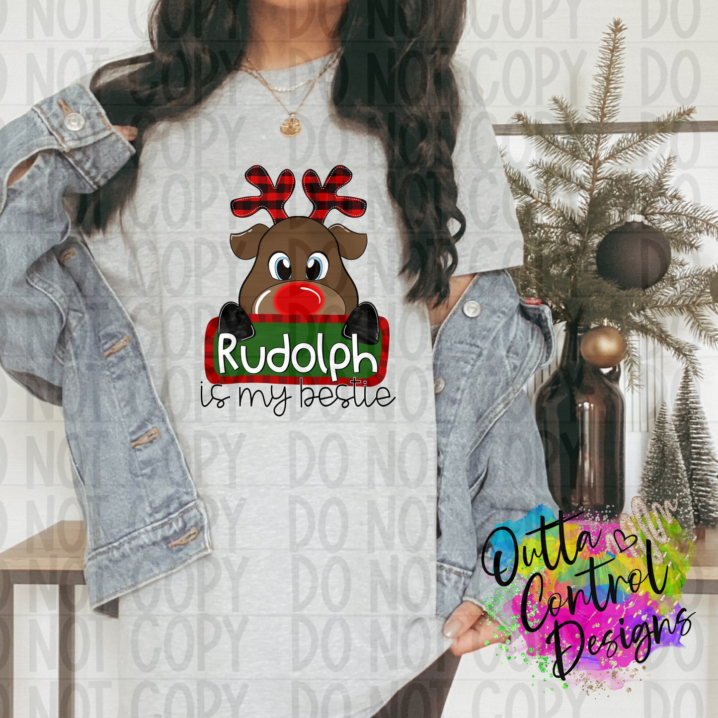 Reindeer is My Bestie Ready to Press Sublimation and DTF Transfer