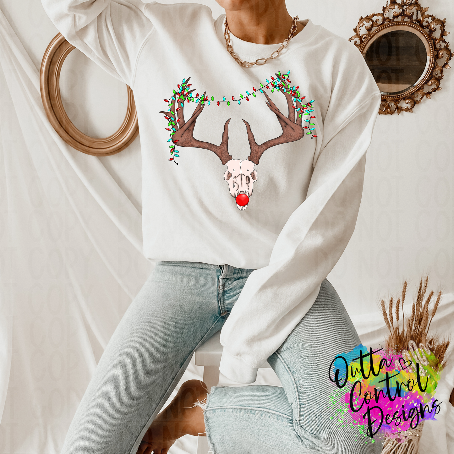 Reindeer Skellie Ready To Press Sublimation and DTF Transfer
