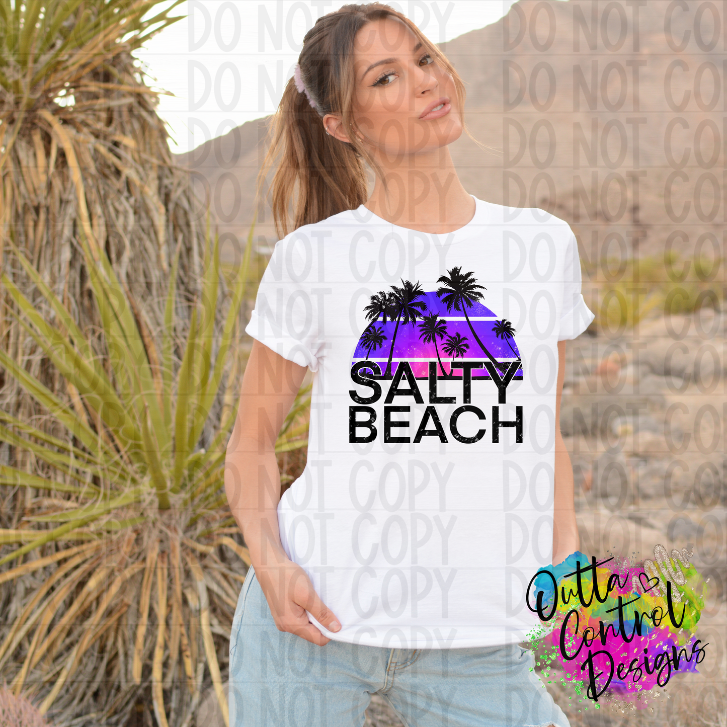 Salty Beach | Purple Ready To Press Sublimation and DTF Transfer