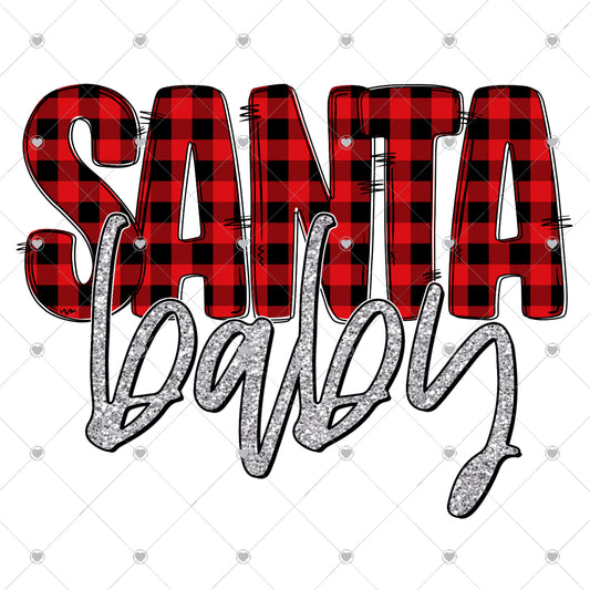 Santa Baby | Silver Glitter Ready To Press Sublimation and DTF Transfer