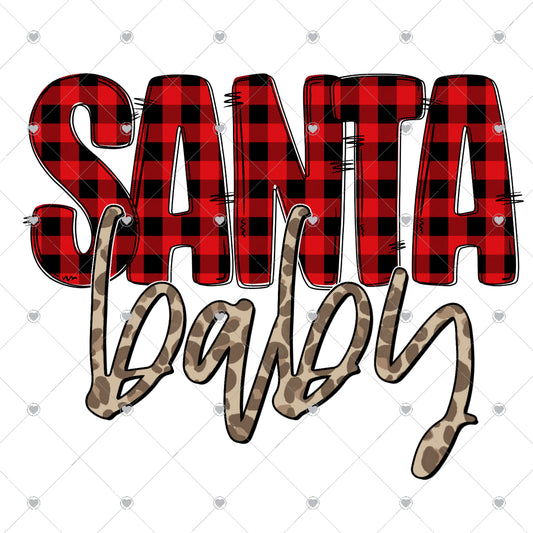 Santa Baby | Leopard Ready To Press Sublimation and DTF Transfer