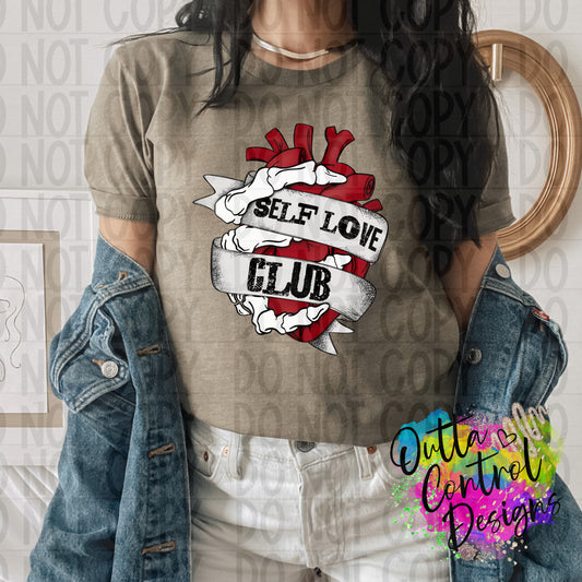 Self love club skeleton hand Ready To Press Sublimation and DTF Transfer