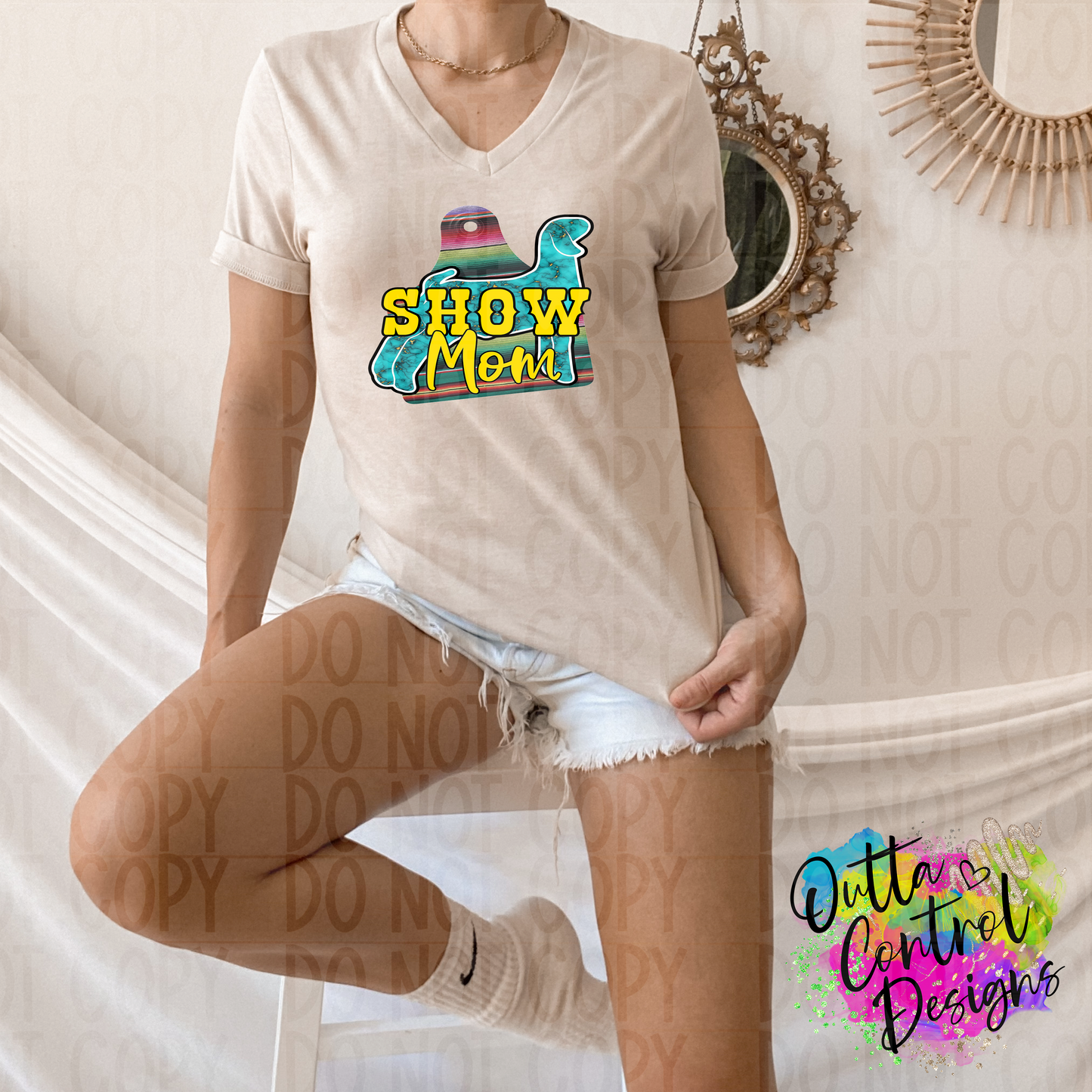 Show Mom | Serape Goat Ready To Press Sublimation and DTF Transfer