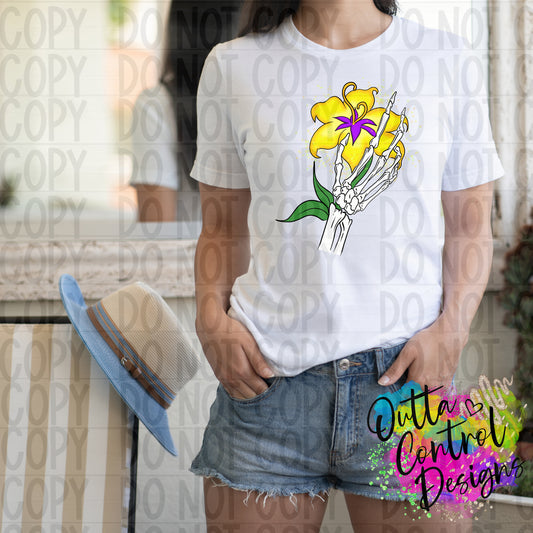 Skellie Golden Flower Ready to Press Sublimation and DTF Transfer