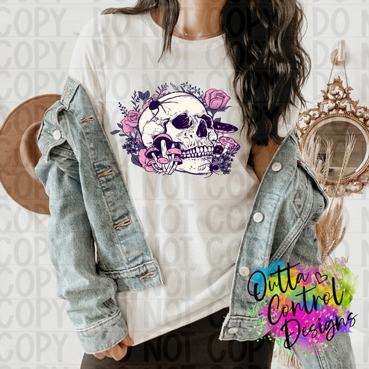 Skull-Roses Ready To Press Sublimation and DTF Transfer
