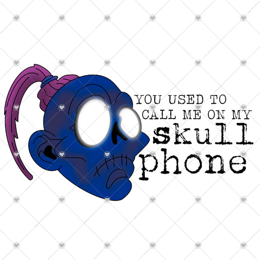 Skull phone Ready To Press Sublimation and DTF Transfer