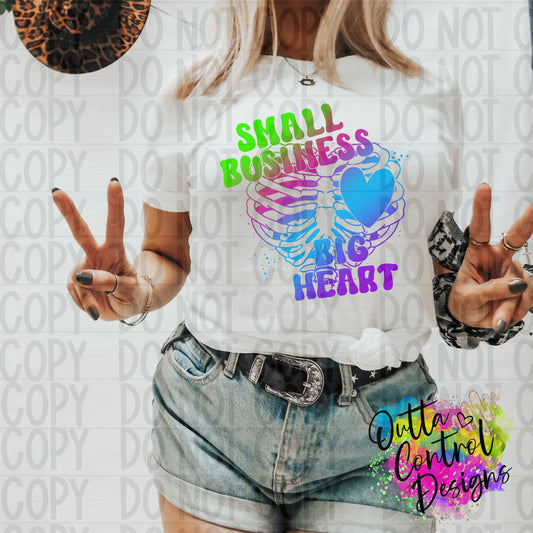 Small Business Big Heart Rainbow Ready To Press Sublimation and DTF Transfer