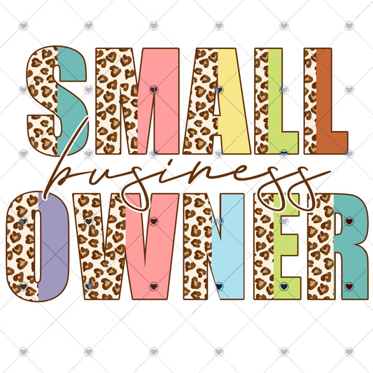 Small Business Owner Pastel Leopard Ready To Press Sublimation Transfer