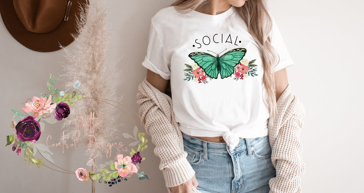 Social Butterfly Ready To Press Sublimation Transfer