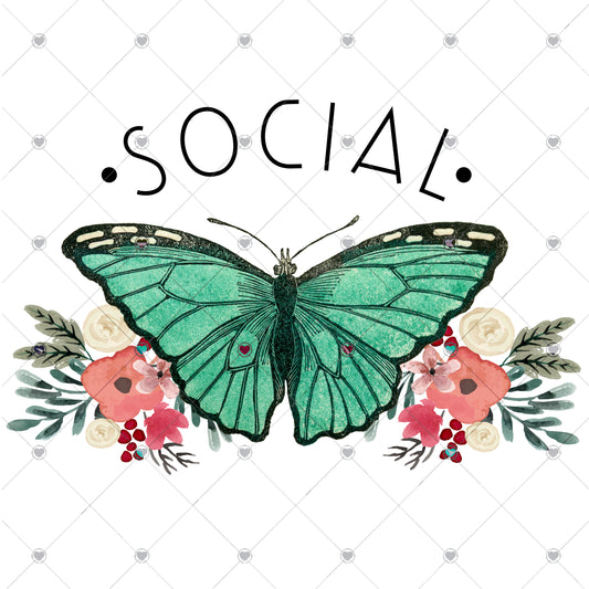 Social Butterfly Ready To Press Sublimation Transfer