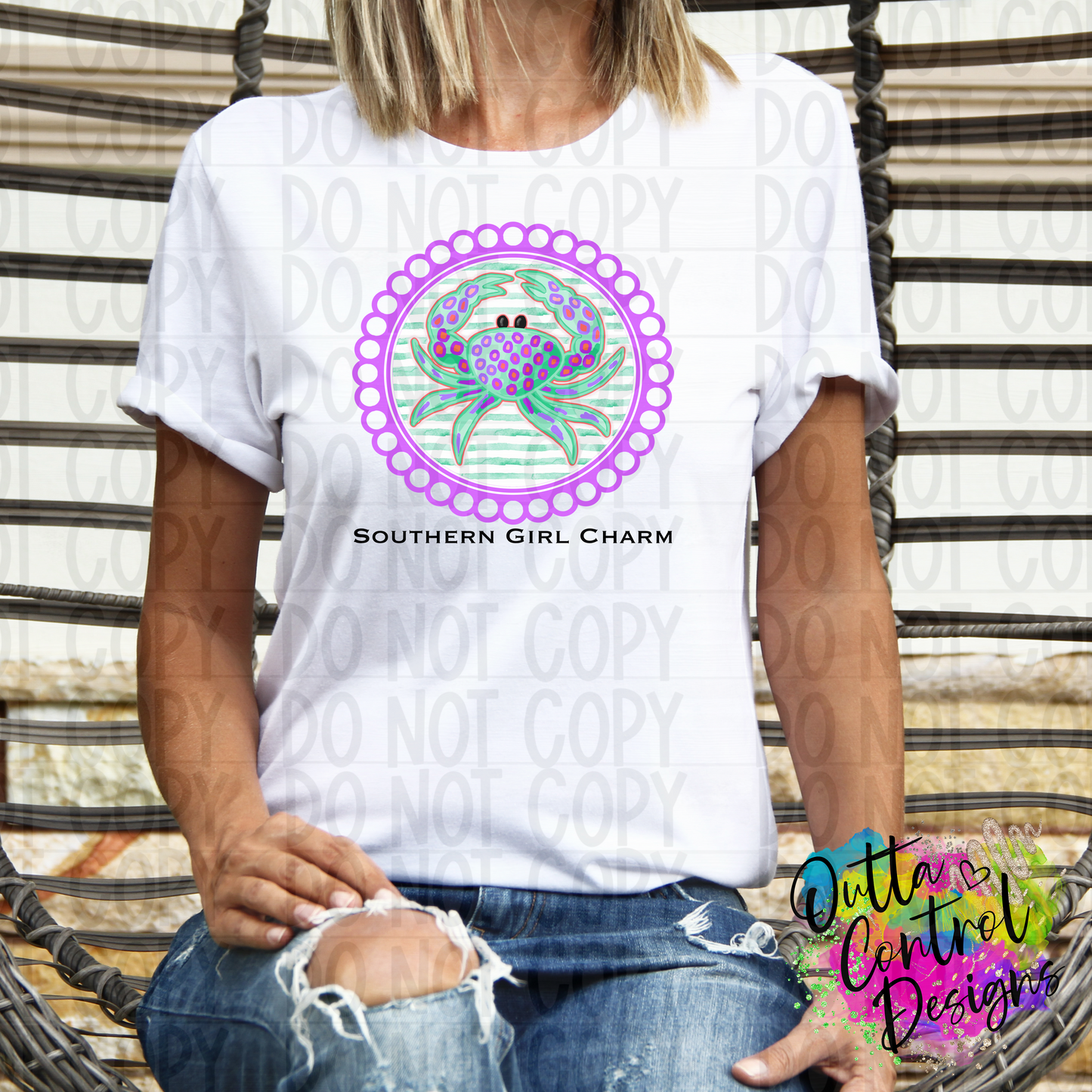 Southern Girl Charm Purple Ready To Press Sublimation and DTF Transfer