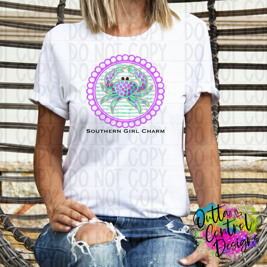 Southern Girl Charm Purple Ready To Press Sublimation and DTF Transfer