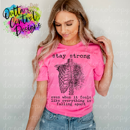 Stay Strong | Single Color Ready To Press Sublimation and DTF Transfer
