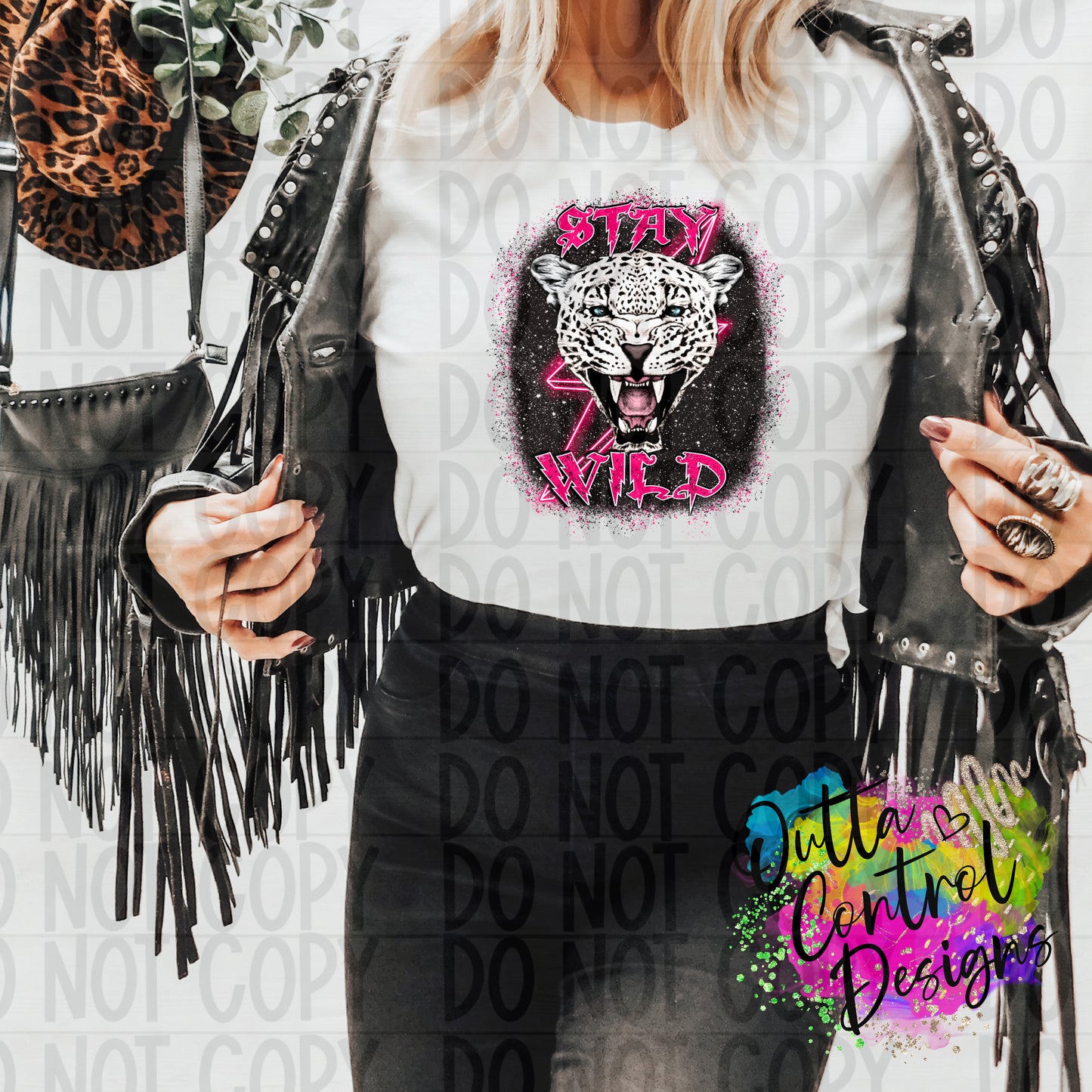 Stay Wild White Tiger Ready to Press Sublimation and DTF Transfer