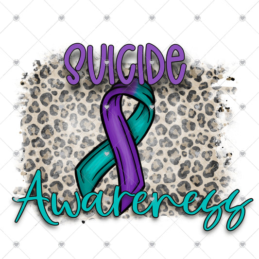 Suicide Awareness Leopard Ready To Press Sublimation and DTF Transfer