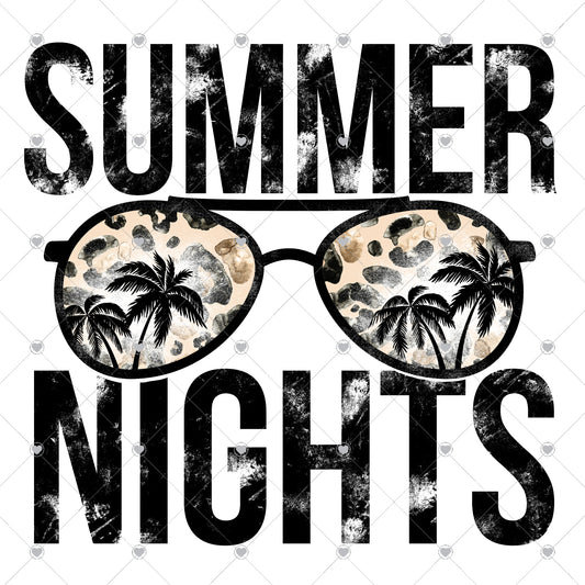 Summer Nights Black Ready To Press Sublimation and DTF Transfer